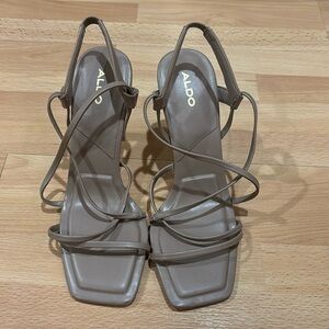 Aldo Brand new size 9 taupe/beige nude heels, comfy with cushion